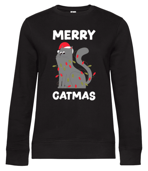 Aperçu: Merry Catmas - Sweat-shirt standard pour femme - Noir - Devant
