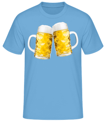  Poháre Na Pivo - Pánske basic tričko - Svetlo modrá - Predné