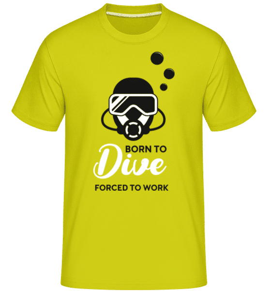 Preview: Born To Dive Forced To Work -  Shirtinator Men's T-Shirt - Lime - Front