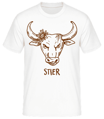 Kritzel Stil Sternzeichen Stier - Männer Basic T-Shirt - Weiß - Vorne
