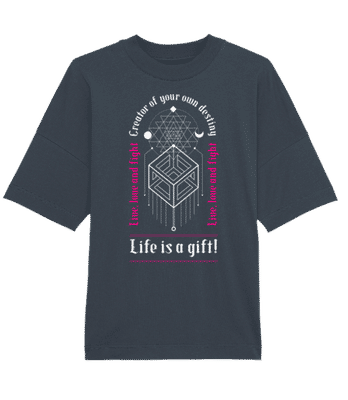 Creator Of Your Own Destiny - Unisex Bio Oversized T-Shirt Stanley Stella 2.0 - Denim - Vorne