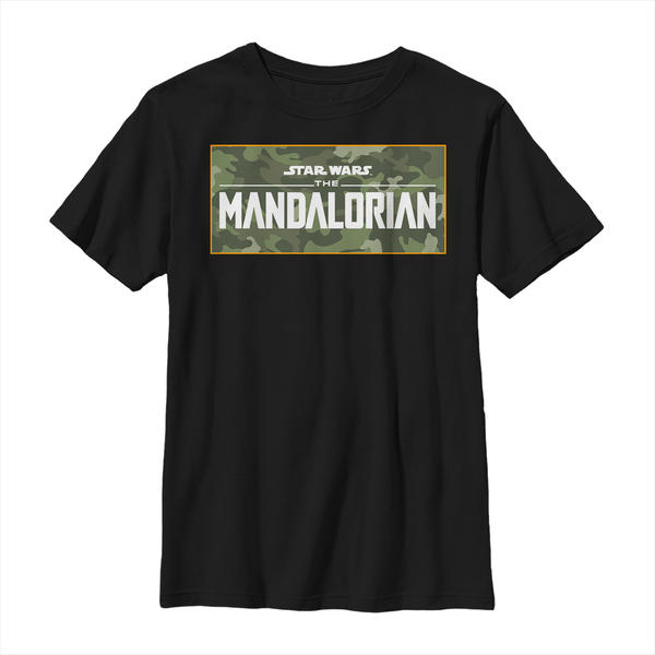 Aperçu: Star Wars - The Mandalorian - Logo Mando Camo - Enfant T-shirt - Noir - Devant