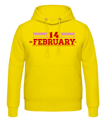 14 February Valentine - Sweat à capuche Homme - Jaune - Devant