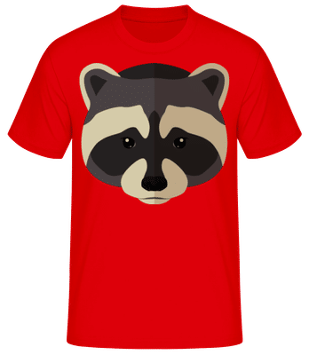 Raccoon Comic Shadow Striped - Men's B&C T-Shirt - Red - Front