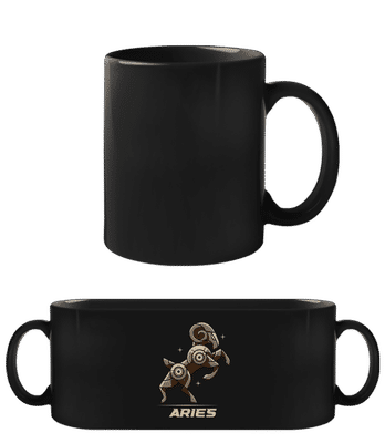 Mecha Robotic Zodiac Sign Aries - Tasse Noire - Noir - Devant