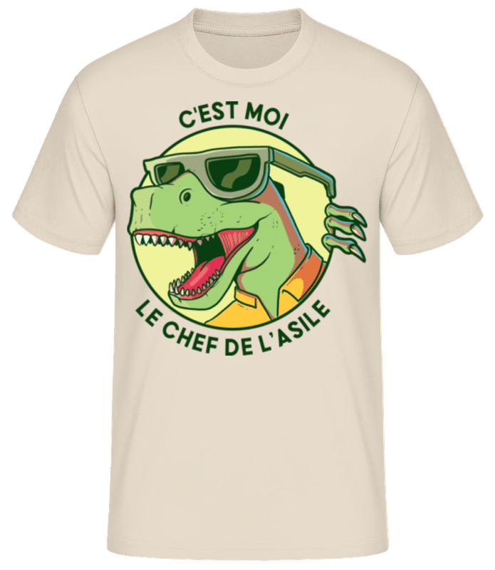 Aperçu: C'est Moi Le Chef De L’asile - T-shirt standard Homme - Crème - Devant