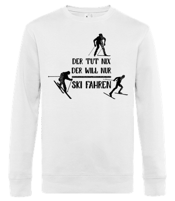 Der Tut Nix Nur Skifahren - Männer Standard Pullover - Weiß - Vorne