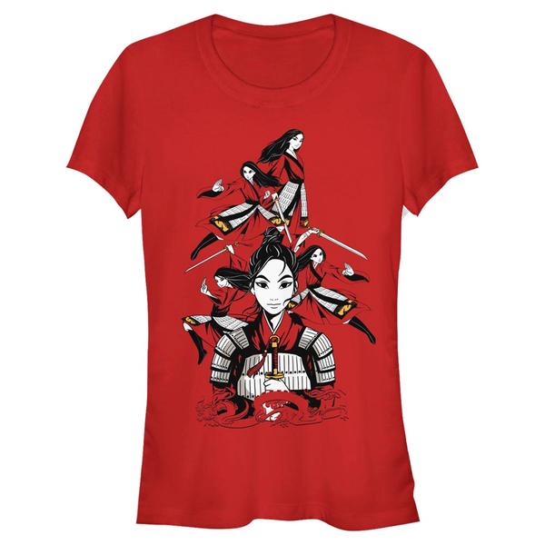 Aperçu: Disney - Mulan - Mulan Poses - Femme T-shirt - Rouge - Devant