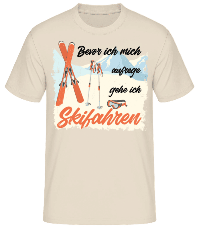 Vorschau: Bevor Ich Mich Aufrege - Männer Basic T-Shirt - Creme - Vorne