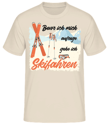 Bevor Ich Mich Aufrege - Männer Basic T-Shirt - Creme - Vorne