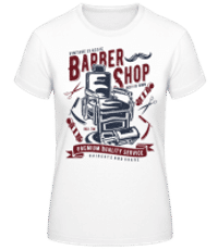 Vintage Barber Shop - Frauen Basic T-Shirt - Weiß - Vorne