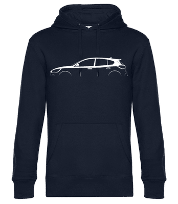 'Ford Focus ST MK IV' Silhouette - Pánska štandardná mikina s kapucňou - Namornícka modrá - Predné