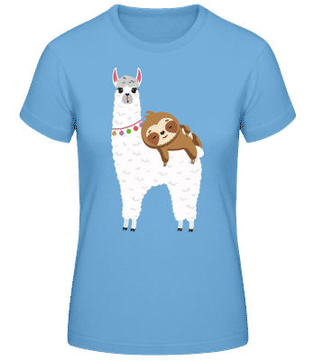 Llama With Sloth - Women's Basic T-Shirt - Light blue - Front
