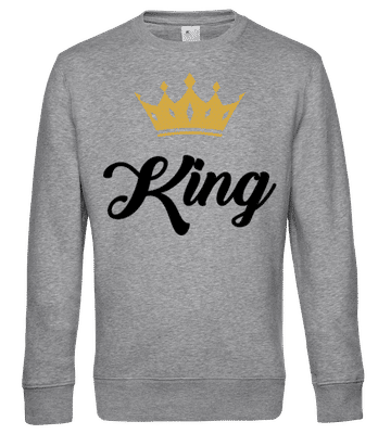 King - Sweat-shirt standard pour homme - Gris chiné - Devant