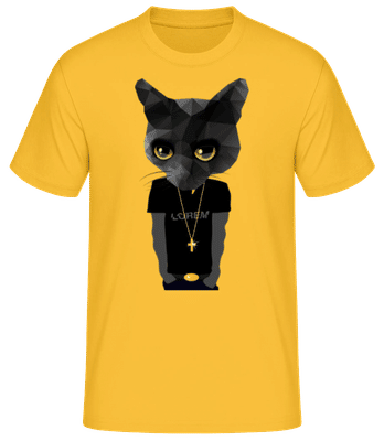 Gangsta De Chat De Polygone - T-shirt standard Homme - Jaune doré - Devant