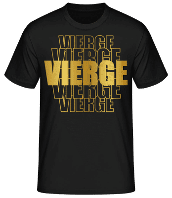 Écriture Doré Astrologique Vierge - T-shirt standard Homme - Noir - Devant
