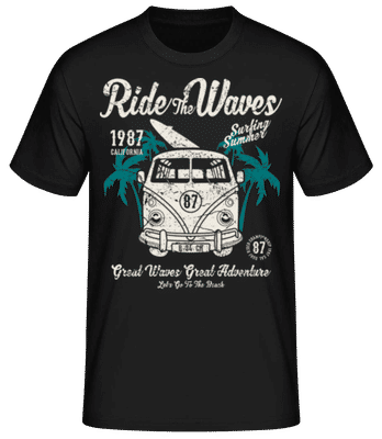 Ride The Waves - Men's Basic T-Shirt - Black - Front