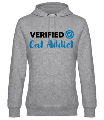 Verified Cat Addict - Sweat à capuche standard homme - Gris chiné - Devant