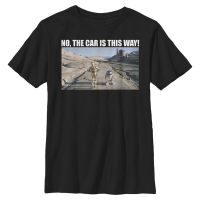 Star Wars - R2-D2 & C-3PO Where's The Car - Kids T-Shirt - Black - Front