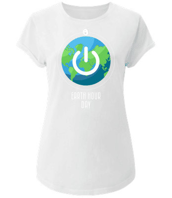 Earth Hour Day - T-shirt bio Femme EarthPositive - Blanc - Devant