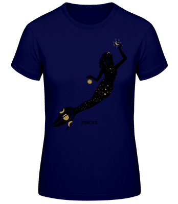 Female Zodiac Sign Pisces - Dámske basic tričko - Namornícka modrá - Predné