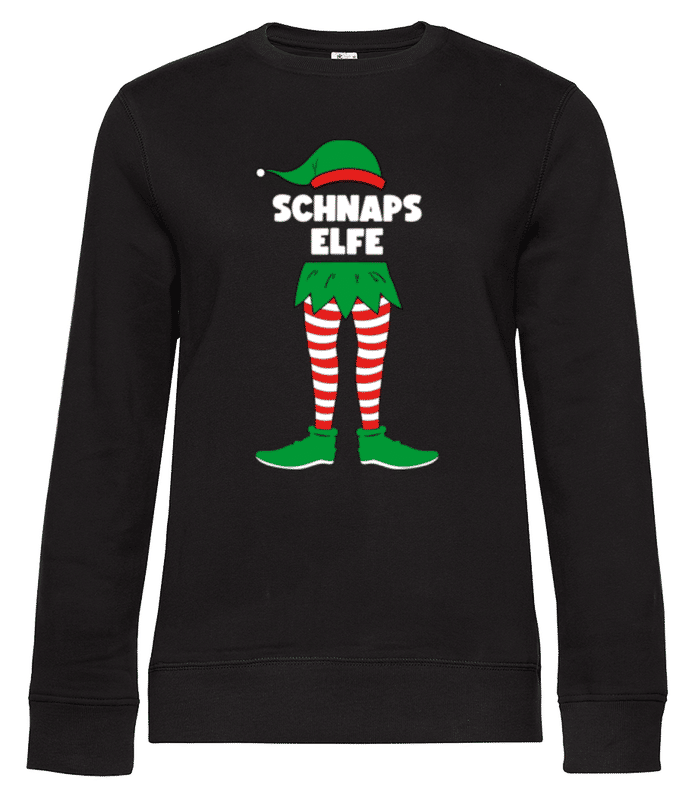 Vorschau: Schnaps Elfe - Frauen Standard Pullover - Schwarz - Vorne