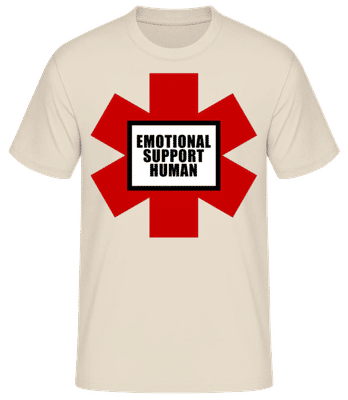 Emotional Support Human - Pánske basic tričko - Krémová - Predné