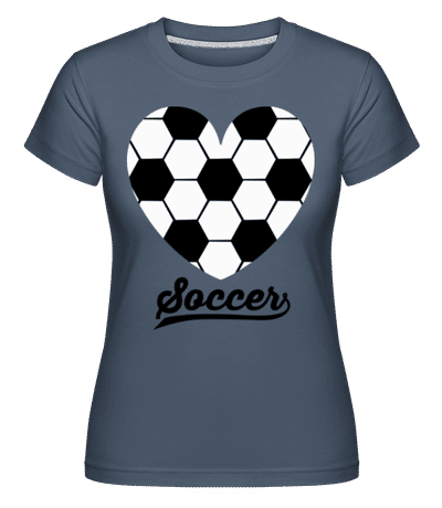 Soccer Logo Heart -  Shirtinator Women's T-Shirt - Denim - Front