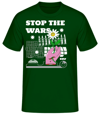 Stop War - Männer Basic T-Shirt - Flaschengrün - Vorne
