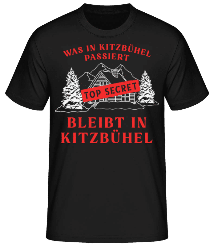 Vorschau: Was In Kitzbühel Passiert - Männer Basic T-Shirt - Schwarz - Vorne