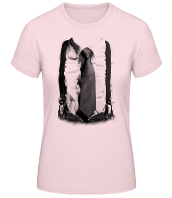 Suspenders And Tie - Camiseta básica de mujer - Rosa - delante