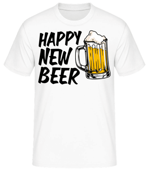 Preview: Happy New Beer - Men's Basic T-Shirt - White - Front
