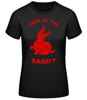 Chinese Zodiac Year Of The Rabbit - Dámske basic tričko - Čierna - Predné