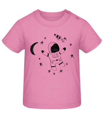 Astronaut Rocket - Baby T-Shirt - Rosa - Vorne