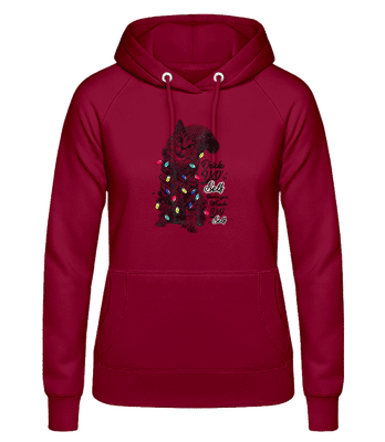 Cat Christmas - Women's Hoodie - Bordeaux - Front