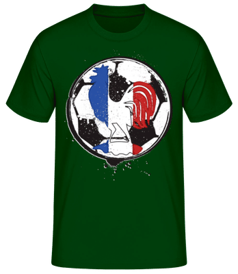 Fußball Frankreich Ball - Männer Basic T-Shirt - Flaschengrün - Vorne