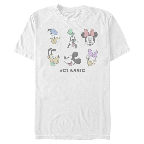 Aperçu: Disney Classics - Mickey Mouse - Mickey Mouse Classic Heads - Homme T-shirt - Blanc - Devant