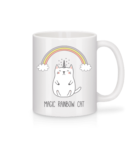 Aperçu: Magic Rainbow Cat - Mug en céramique blanc - Blanc - Devant