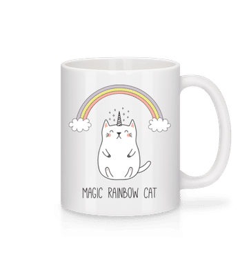 Magic Rainbow Cat - Mug en céramique blanc - Blanc - Devant