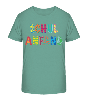 Schulanfang - Kinder Bio T-Shirt Stanley Stella 2.0 - Blaugrün - Vorne