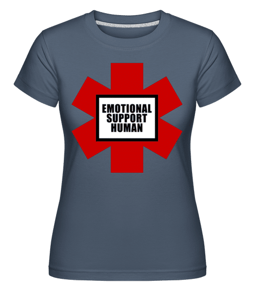 Aperçu: Emotional Support Human -  T-shirt Shirtinator femme - Bleu denim - Devant