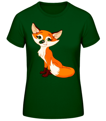 Renard Mignon - T-shirt standard Femme - Vert bouteille - Devant