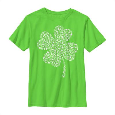 Disney Classics - Micky Maus - Skupina Shamrock Fill - St. Patrick's Day - Kinder T-Shirt - Lime - Vorne