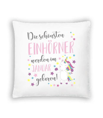 Einhorn Geboren In Januar - Kissen - Weiß - Vorne