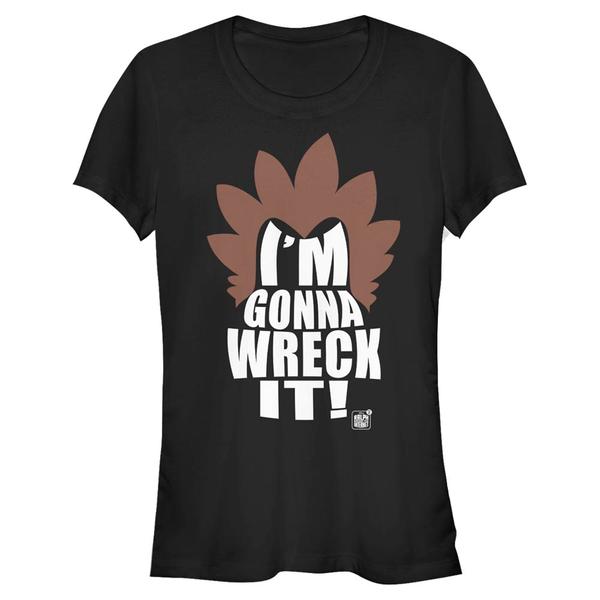 Aperçu: Disney - Les mondes de Ralph - Quote Wreck Hair - Femme T-shirt - Noir - Devant