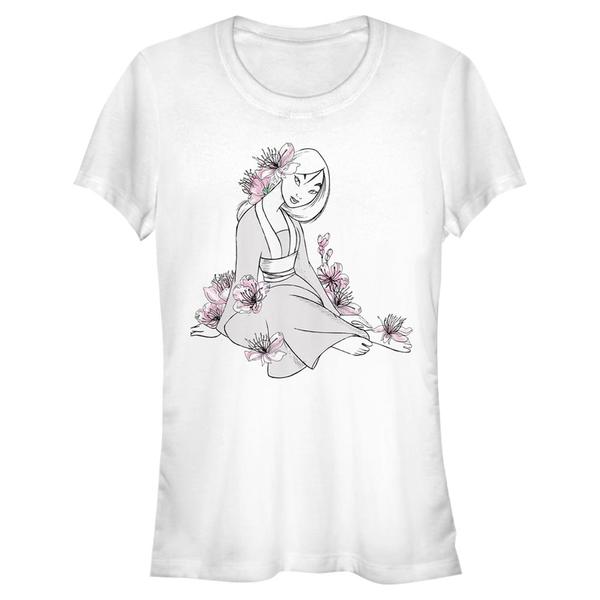 Aperçu: Disney - Mulan - Mulan Floral - Femme T-shirt - Blanc - Devant