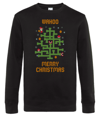 Merry Christmas Ugly Mario - Pánská standardní mikina - Černá - Napřed