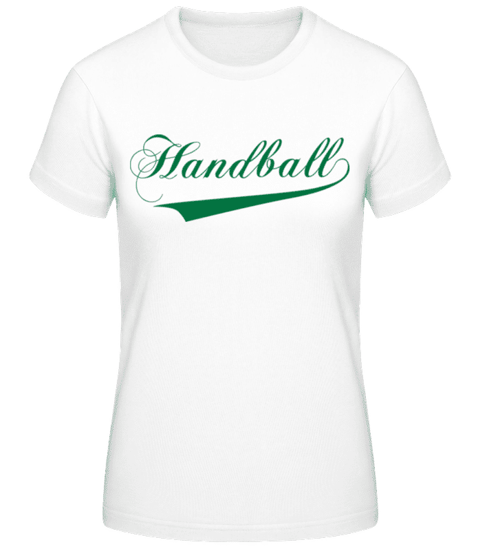 Vorschau: Handball Schriftzug Grün - Frauen T-Shirt B&C - Weiß - Vorne