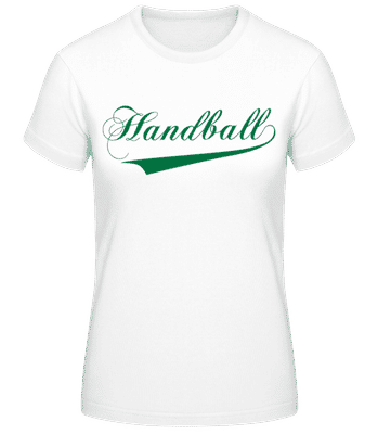 Handball Schriftzug Grün - Frauen T-Shirt B&C - Weiß - Vorne