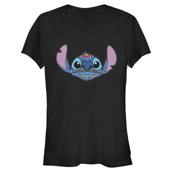 Aperçu: Disney Classics - Lilo & Stitch - Stitch Sugar Skull - Femme T-shirt - Noir - Devant